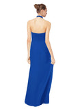 Long Empire Halter Sleeveless Royal Blue Chiffon Bridesmaid Dress Kennedy