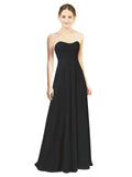 Black A-Line Sweetheart Strapless Long Bridesmaid Dress Melany