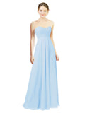 Light Sky Blue A-Line Sweetheart Strapless Long Bridesmaid Dress Melany