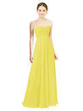 Yellow A-Line Sweetheart Strapless Long Bridesmaid Dress Melany