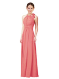 Desert Rose Halter Sleeveless Long Bridesmaid Dress Alejandra