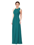 Hunter Halter Sleeveless Long Bridesmaid Dress Alejandra