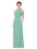 Jade Halter Sleeveless Long Bridesmaid Dress Alejandra