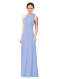 Lavender Halter Sleeveless Long Bridesmaid Dress Alejandra