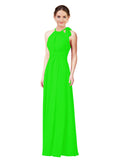 Lime Green Halter Sleeveless Long Bridesmaid Dress Alejandra