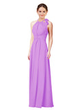 Violet Halter Sleeveless Long Bridesmaid Dress Alejandra