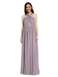 Long A-Line V-Neck Sleeveless Dusty Rose Chiffon Bridesmaid Dress Harris