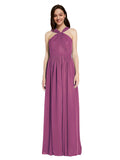 Long A-Line V-Neck Sleeveless Wild Berry Chiffon Bridesmaid Dress Harris