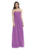 Long A-Line Strapless Sweetheart Sleeveless Dahlia Chiffon Bridesmaid Dress Jenner