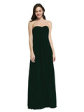 Long A-Line Strapless Sweetheart Sleeveless Ever Green Chiffon Bridesmaid Dress Jenner