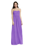 Long A-Line Strapless Sweetheart Sleeveless Tahiti Chiffon Bridesmaid Dress Jenner