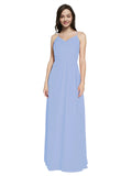 Long Sheath V-Neck Sleeveless Lavender Chiffon Bridesmaid Dress Marla