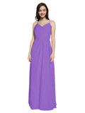 Long Sheath V-Neck Sleeveless Tahiti Chiffon Bridesmaid Dress Marla