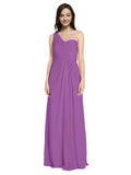 Long A-Line One Shoulder Sweetheart Sleeveless Dahlia Chiffon Bridesmaid Dress Ida