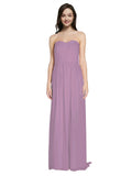 Long A-Line Sweetheart Sleeveless Dark Lavender Chiffon Bridesmaid Dress Emelie