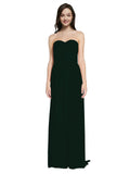 Long A-Line Sweetheart Sleeveless Ever Green Chiffon Bridesmaid Dress Emelie