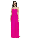 Long A-Line Sweetheart Sleeveless Fuchsia Chiffon Bridesmaid Dress Emelie