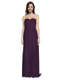 Long A-Line Sweetheart Sleeveless Grape Chiffon Bridesmaid Dress Emelie