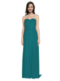 Long A-Line Sweetheart Sleeveless Hunter Chiffon Bridesmaid Dress Emelie