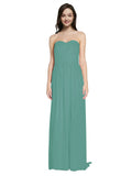 Long A-Line Sweetheart Sleeveless Icelandic Silver Chiffon Bridesmaid Dress Emelie