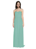 Long A-Line Sweetheart Sleeveless Jade Chiffon Bridesmaid Dress Emelie