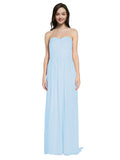 Long A-Line Sweetheart Sleeveless Light Sky Blue Chiffon Bridesmaid Dress Emelie