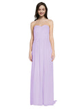 Long A-Line Sweetheart Sleeveless Lilac Chiffon Bridesmaid Dress Emelie