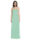 Long A-Line Sweetheart Sleeveless Mint Green Chiffon Bridesmaid Dress Emelie