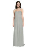 Long A-Line Sweetheart Sleeveless Silver Chiffon Bridesmaid Dress Emelie