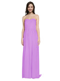 Long A-Line Sweetheart Sleeveless Violet Chiffon Bridesmaid Dress Emelie