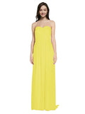 Long A-Line Sweetheart Sleeveless Yellow Chiffon Bridesmaid Dress Emelie