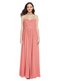 Long A-Line Sweetheart Sleeveless Desert Rose Chiffon Bridesmaid Dress Ali