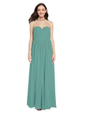 Long A-Line Sweetheart Sleeveless Icelandic Silver Chiffon Bridesmaid Dress Ali