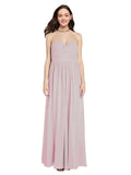 Long A-Line Sweetheart Sleeveless Primrose Chiffon Bridesmaid Dress Ali