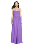 Long A-Line Sweetheart Sleeveless Tahiti Chiffon Bridesmaid Dress Ali