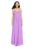 Long A-Line Sweetheart Sleeveless Violet Chiffon Bridesmaid Dress Ali