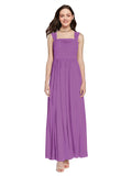 Long A-Line Square Sleeveless Dahlia Chiffon Bridesmaid Dress Aldridge