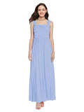 Long A-Line Square Sleeveless Lavender Chiffon Bridesmaid Dress Aldridge