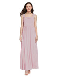 Long A-Line Square Sleeveless Primrose Chiffon Bridesmaid Dress Aldridge