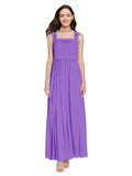 Long A-Line Square Sleeveless Tahiti Chiffon Bridesmaid Dress Aldridge