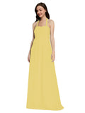 Long A-Line Sweetheart Halter Sleeveless Daffodil Chiffon Bridesmaid Dress Lottie