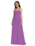 Long A-Line Sweetheart Halter Sleeveless Dahlia Chiffon Bridesmaid Dress Lottie