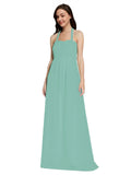 Long A-Line Sweetheart Halter Sleeveless Jade Chiffon Bridesmaid Dress Lottie