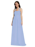 Long A-Line Sweetheart Halter Sleeveless Lavender Chiffon Bridesmaid Dress Lottie