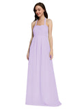 Long A-Line Sweetheart Halter Sleeveless Lilac Chiffon Bridesmaid Dress Lottie