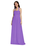 Long A-Line Sweetheart Halter Sleeveless Tahiti Chiffon Bridesmaid Dress Lottie