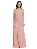 Long A-Line Spaghetti Straps Sleeveless Bliss Chiffon Bridesmaid Dress Owen