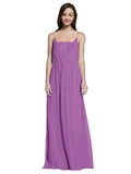 Long A-Line Spaghetti Straps Sleeveless Dahlia Chiffon Bridesmaid Dress Owen