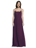 Long A-Line Spaghetti Straps Sleeveless Grape Chiffon Bridesmaid Dress Owen