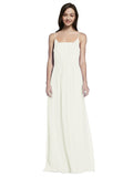 Long A-Line Spaghetti Straps Sleeveless Ivory Chiffon Bridesmaid Dress Owen